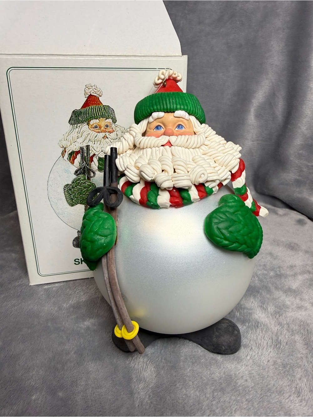 Vintage Department 56 Noel Skiing Santa Ornament Figurine